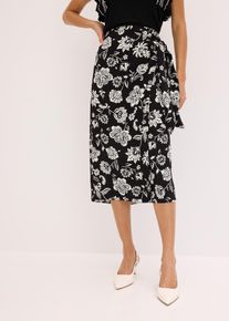 bedruckter Wickelrock in schwarz, Grösse 36, bonprix