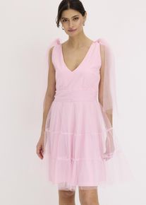 Minikleid aus zartem Tüll mit Schleifen-Details in rosa, Grösse 40/42 (M), bonprix