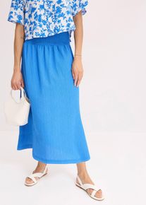 Jersey-Rock mit breitem Bund in blau, Grösse 44/46 (L), bonprix