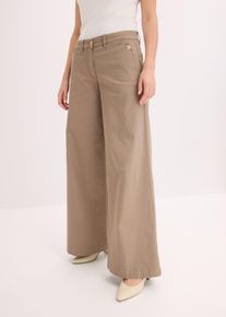 Wide Leg Hose mit Stretch in grün, Grösse 42, 97% Baumwolle, bonprix
