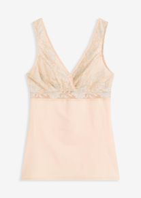 Top sculptant maintien mod&eacute;r&eacute; en rose, Taille 40, Couleur/Motif: beige nacr&eacute;, bonprix