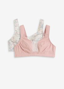 BH ohne Bügel mit Baumwolle (2er Pack) in rosa, Grösse 80B, 95% Baumwolle, bonprix