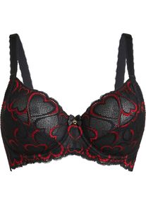 Bügel-BH mit zarter Spitze in schwarz, Grösse 90H, bonprix