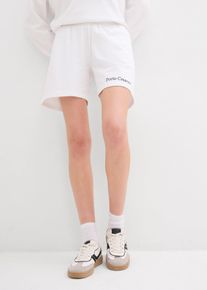 Sweat-Shorts mit Stickerei in weiss, Grösse 52/54 (XXL), 100% Baumwolle, bonprix