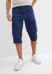 Cargo-Long-Stretch-Bermuda mit Komfortschnitt Regular Fit in blau, Grösse 60, 97% Baumwolle, bonprix