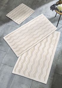 Badematte mit Wellen Design in beige | 70x110 cm | 100% Baumwolle | bonprix