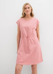 Jersey-Kleid mit Bindedetail in rosa, Grösse 52/54 (XXL), 95% Baumwolle, bonprix