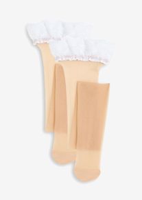 Halterlose Strümpfe 20den in weiss, Grösse 52/54 (XXL), bonprix