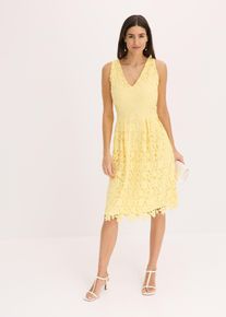 Spitzenkleid mit Häkeleinsatz in gelb, Grösse 50, bonprix