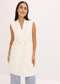 Longblazerweste in weiss, Grösse 42, bonprix