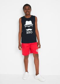 Tanktop und kurze Hose (2-tlg.Set) aus Bio Baumwolle in schwarz, Grösse 176/182, 100% Baumwolle, bonprix