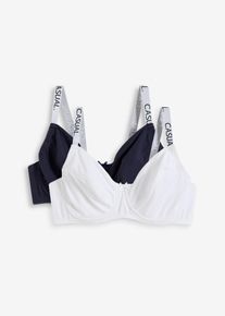 BH mit Bügel mit Bio-Baumwolle (2er Pack) in weiss, Grösse 105B, 95% Baumwolle, bonprix