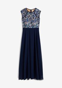 Maxikleid mit Spitze in blau, Grösse 48/50 (XL), bonprix