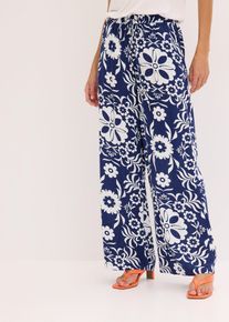 Marlenehose aus fließender Viskose in blau, Grösse 48, bonprix