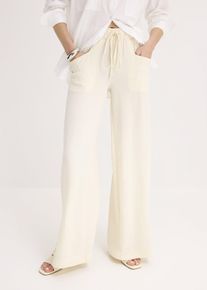 Marlenehose aus leichtem Crêpe in beige, Grösse 38, bonprix