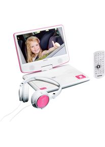 Lenco Portabler DVD-Player »DVP-910« pink Mit Fernbedienung, Kopfstützen-Halterung & Kopfhörer