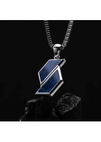 Holzkern Necklaces Men Silber und Sodalith