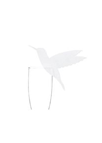 partydeco 10 hirondelles décoration en verre blanc 12,5 x 10cm