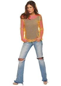 Chemise en mesh fluo orange