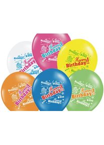 partydeco 6 ballons Happy Birthday Mix 30cm