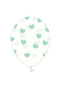 partydeco 6 Herzchen Latexballons Grün 30cm