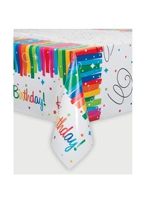 UNIQUE Tovaglia di buon compleanno Rainbow Swirl 137 x 213cm