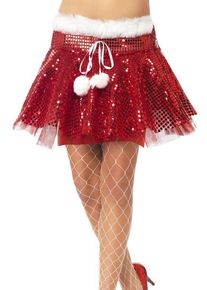 Smiffys Tutu à sequins Miss Santa en rouge et blanc