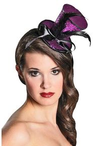 Mini-Damenzylinder Mit Federn Violett