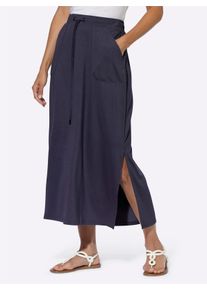 WITT Damen Jerseyrock mit Seitenschlitz, marine, Gr&ouml;&szlig;e 50, 95% Viskose, 5% Elasthan