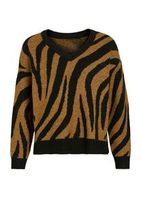 Vila, Femmes Pull-over 'Cilia', cognac / noir