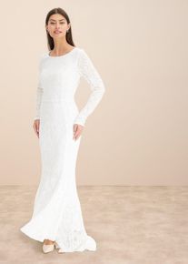 Brautkleid mit Paillettenstickerei in weiss, Grösse 42, bonprix