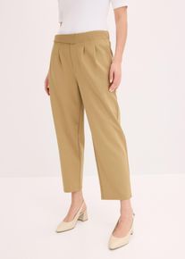 Jersey-Hose mit Bundfalten in braun, Grösse 40/42 (M), bonprix