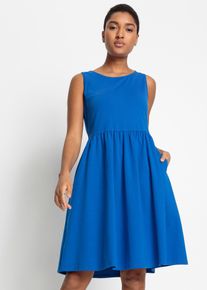 Shirtkleid mit Taschen aus reiner Baumwolle in blau, Grösse 52/54 (XXL), 100% Baumwolle, bonprix