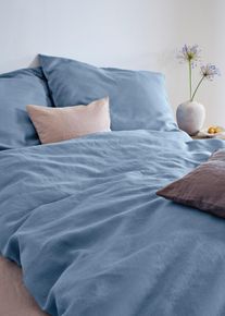 Hochwertige Leinen Bettwäsche in lila, 200x200 cm, bonprix