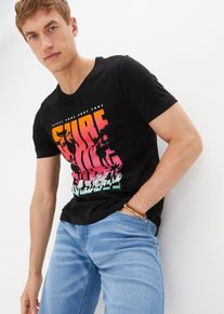 T-Shirt aus reiner Bio-Baumwolle Slim Fit in schwarz, Grösse 56/58 (XL), 100% Baumwolle, bonprix