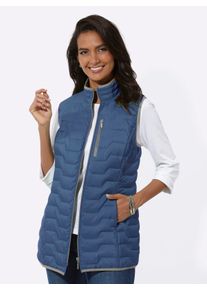 WITT Damen Steppweste aus recyceltem Polyester, jeansblau, Gr&ouml;&szlig;e 44, 100% Polyester. Wattierung: 100% Polyester