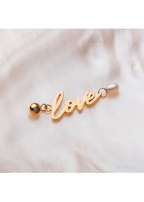 Holzkern Charms Damen Gold und Perle