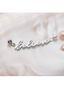 Holzkern Charms Damen Silber und Perle