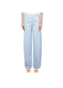 Drykorn FAE-0 Hose mit Barrel-Leg in Leinen-Baumwoll-Mix in blau, Größe 28x32