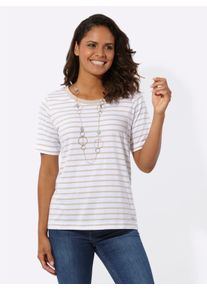 WITT Damen Ringelshirt aus reiner Baumwolle., sand-geringelt, Größe 52, 100% Baumwolle