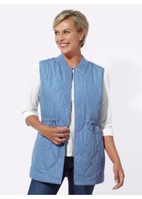 WITT Damen Longweste mit Taillenregulierung, mittelblau, Gr&ouml;&szlig;e 52, 100% Polyester