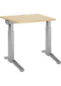 Schäfer Shop Schäfer Shop Genius Schreibtisch PLANOVA ergoSTYLE, C-Fuss, Rechteck, man. höhenverstellbar, B 800 x T 800 x H 675-895 mm, Ahorn-Dekor/weissalu