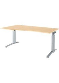 Schäfer Shop Schäfer Shop Genius Schreibtisch PLANOVA ERGOSTYLE, Ansatz links, manuell höhenverstellbar durch Imbusschlüssel, B 1800 mm, Ahorn/weissalu