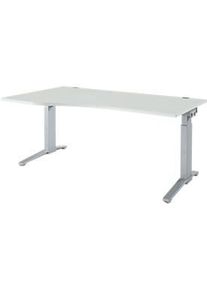 Schäfer Shop Schäfer Shop Genius Schreibtisch PLANOVA ERGOSTYLE, Ansatz links, manuell höhenverstellbar durch Imbusschlüssel, B 1800 mm, lichtgrau/w.alu