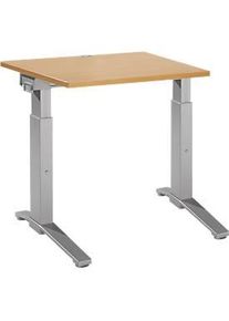 Schäfer Shop Schäfer Shop Genius Schreibtisch PLANOVA ergoSTYLE, C-Fuss, Rechteck, man. höhenverstellbar, B 800 x T 800 x H 675-895 mm, Buche-Dekor/weissalu