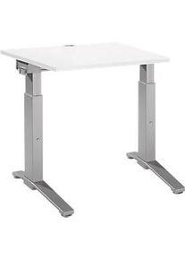 Schäfer Shop Schäfer Shop Genius Schreibtisch PLANOVA ergoSTYLE, C-Fuss, Rechteck, man. höhenverstellbar, B 800 x T 800 x H 675-895 mm, weiss/weissalu