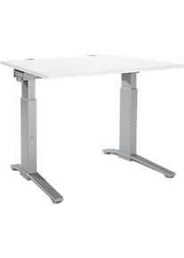 Schäfer Shop Schäfer Shop Genius Schreibtisch PLANOVA ergoSTYLE, C-Fuss, Rechteck, man. höhenverstellbar, B 1200 x T 800 x H 675-895 mm, weiss/weissalu