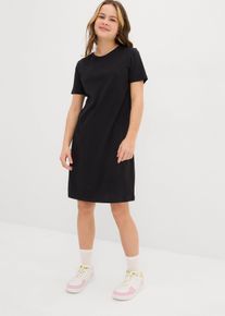 Jerseykleid aus reiner Bio-Baumwolle in schwarz, Grösse 140/146, 100% Baumwolle, bonprix
