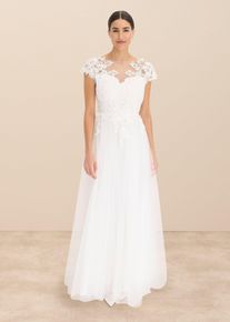 Brautkleid aus zartem T&uuml;ll mit Spitze in weiss, Gr&ouml;sse 50, bonprix