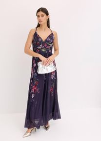 Maxikleid aus zartem Tüll mit Trägern in blau, Grösse 40, bonprix